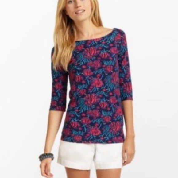 Lilly Pulitzer Tropical Fish‎ Print Cassie Top - Picture 1 of 8